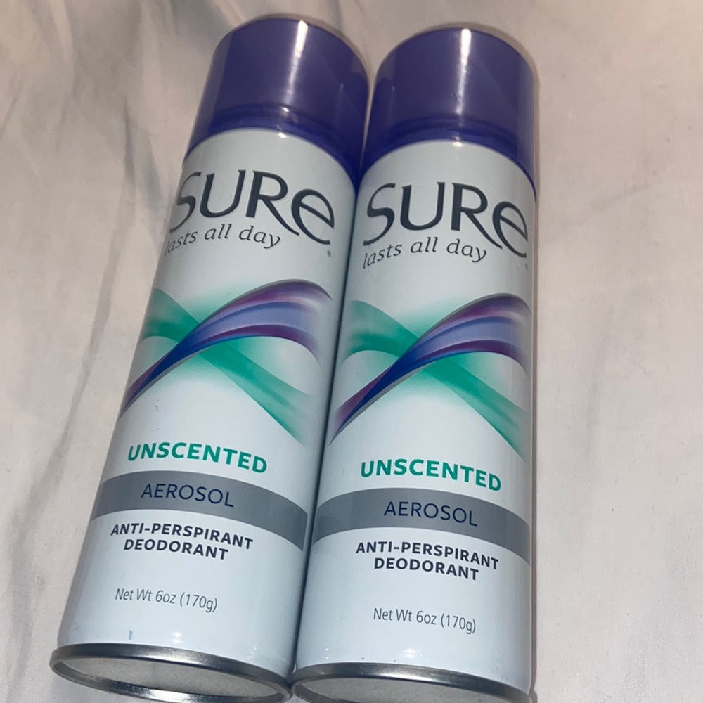 2 SURE spray unscented deodorant